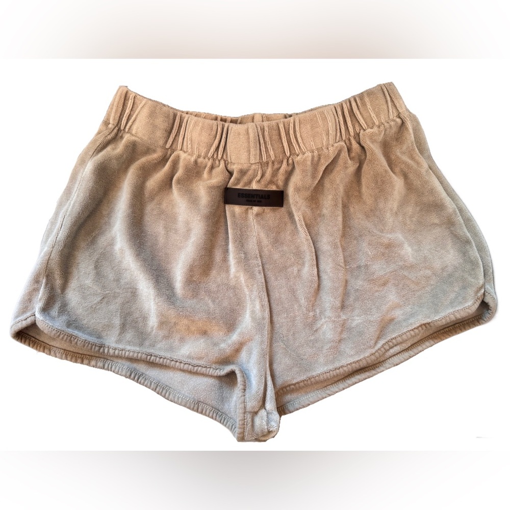 Fear of God Essentials Women's Velour Beach Short Oak Tan, Large